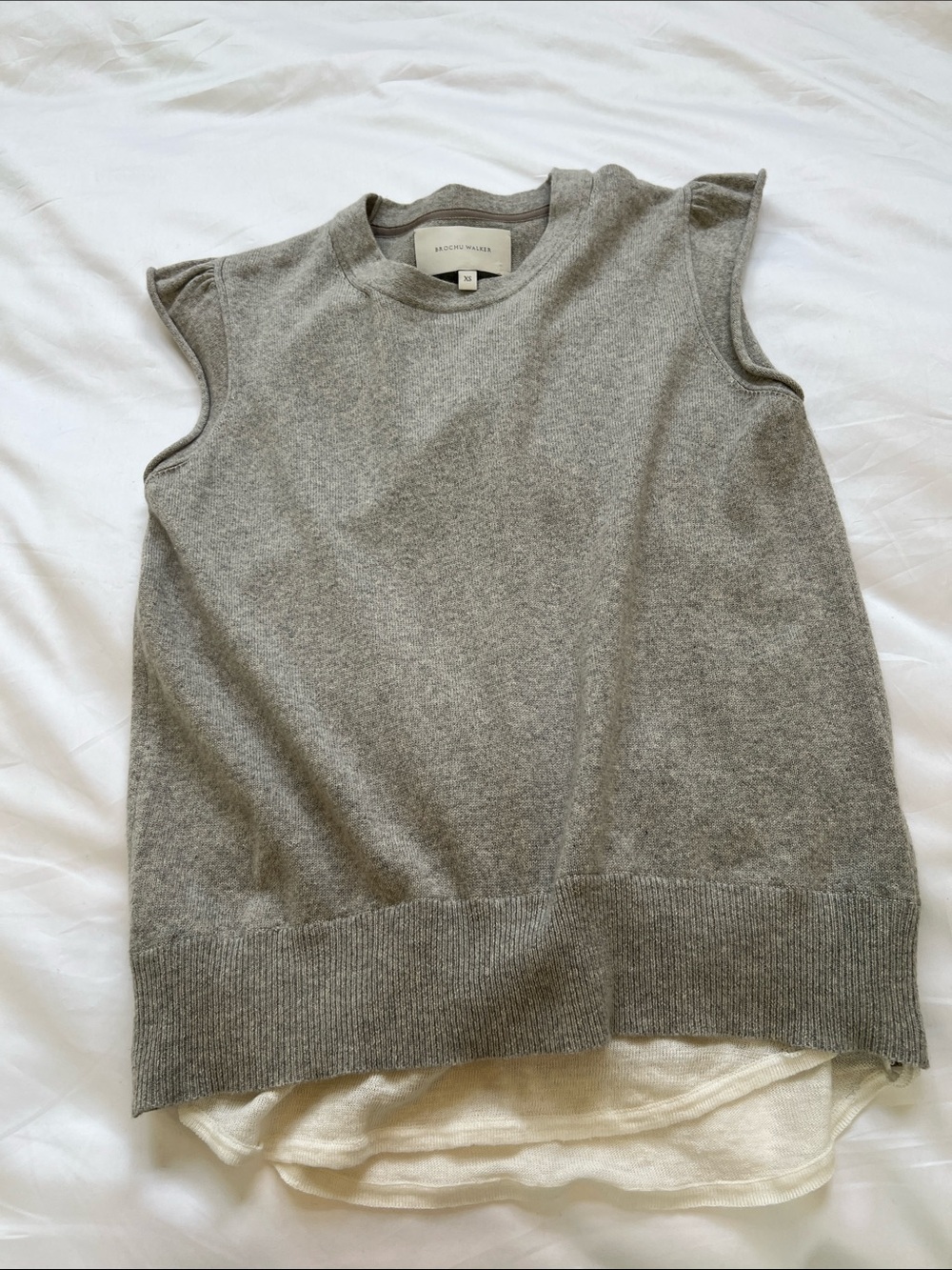 Women's Sleeveless Brochu Walker cotton cashmere Sweater Vest -
